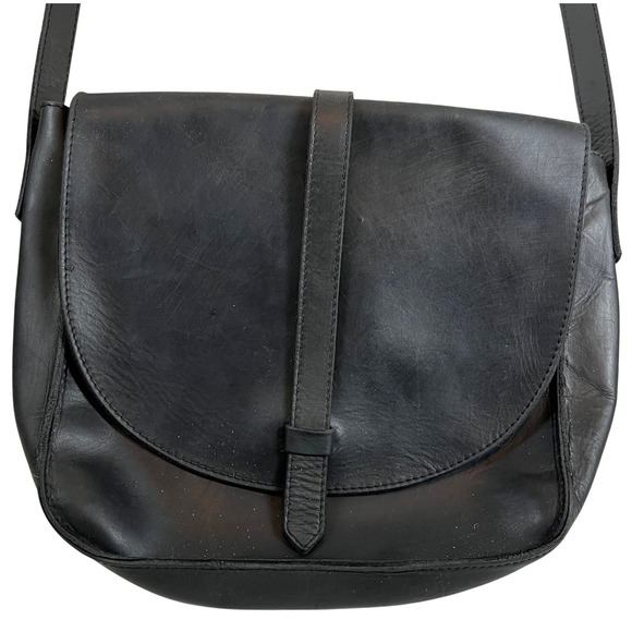 Mexican Leather Crossbody Bag Handmade in Mexico Flap Closure - Picture 1 of 8